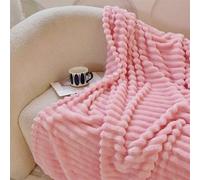 1 pièce Couverture en fausse fourrure de lapin rayée super douce et grande, décoration de chambre rose, couverture de sieste en flanelle de peluche de lait pour Halloween et Pâques, jeté décoratif pou