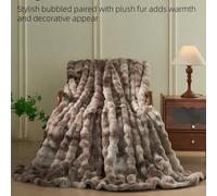 1 pièce Couverture en fausse fourrure tie-dye marron café, couverture en fausse fourrure de style luxe douce et chaude, convient pour le salon, la chambre, le canapé et d'autres occasions. Options de 