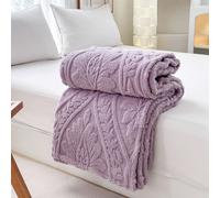 1 pièce Couverture en fausse laine de mouton à poils longs jacquard papillon bohème épaissie, douce et chaude, réversible, jeté de lit, châle, tapisserie de salon, décoration de chambre, décoration de