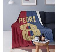 1 pièce Couverture en flanelle avec imprimé géométrique moderne, thème du joueur de Barcelone Pedro. Ultra douce et confortable, 100% polyester, lavable en machine, convient pour toutes les saisons, p