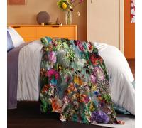1 Pièce Couverture En Peluche Carrée Imprimée Jardin Fleuri Style Illustration Vintage, Doux Et Chaud, Convient Pour Le Salon, Canapé, Lit Et Voyage, Toutes Saisons, Excellent Cadeau 150*200,130*150,7