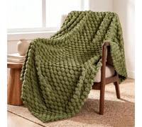 1 pièce Couverture en peluche de couleur unie à rayures et carreaux, décoration de chambre, utilisation toute saison, couverture de pique-nique, couverture de sieste de loisir, petite couverture de je