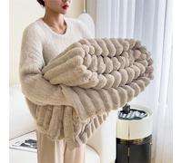 1 pièce Couverture en polaire kaki à bord enroulé ultra douce, flanelle traditionnelle en polaire de corail, pour canapé, bureau, chambre, voyage et camping, couverture polyvalente toute l'année 100*1