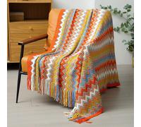 1 pièce Couverture en tricot, convient pour le bureau, la sieste, le canapé, l'utilisation dans la voiture Taille UniqueGéométriqueTissu tricoté