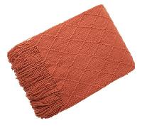 1 pièce Couverture en tricot de couleur unie, style nordique avec design à franges, couverture douce, convient pour la sieste au bureau, le lit, le canapé, un usage quotidien 120*180UnicoloreAcrylique
