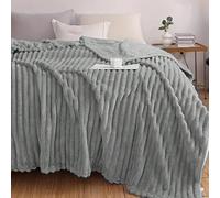 1 pièce Couverture moelleuse en microfibre grise rayée, douce et chaude, convenant pour la chambre à coucher et la chambre d'amis 100*150,120*200,150*200,180*200,200*230,80*100UnicoloreFlanelle