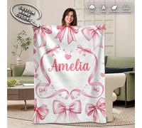 1 pièce Couverture personnalisable avec nom, multifonctionnelle pour chambre, canapé de salon, plage extérieure, camping, animaux de compagnie, couverture de lit imprimée avec texte personnalisé famil