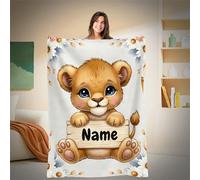 1 pièce Couverture personnalisable avec nom, multifonctionnelle pour chambre, salon, canapé, plage extérieure, camping, animaux de compagnie, linge de lit imprimé avec texte famille/animal de compagni
