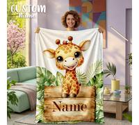 1 pièce Couverture personnalisable, polyvalente pour la chambre, le salon, le canapé, la plage extérieure, le camping, les animaux de compagnie. Literie imprimée avec texte personnalisé famille/animal