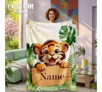 1 pièce Couverture personnalisable, polyvalente pour la chambre, le salon, le canapé, la plage extérieure, le camping, les animaux de compagnie. Literie imprimée avec texte personnalisé famille/animal