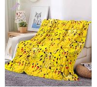 1 pièce Couverture Pikachu 3D en flanelle ultra légère, douce et moelleuse, plaid décoratif pour canapé, lit ou bureau, 100 x .