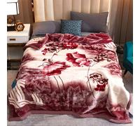 1 pièce Couverture Raschel à motif floral et végétal de Noël, couverture en fibre de polyester de style nordique, convenant pour le lit, le canapé, la maison, la chambre à coucher, l'hôtel en automne/