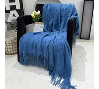 1 pièce Couverture tricotée, Jeté de canapé, Couvre-lit, Châle tricoté pour la sieste au bureau, Jeté léger d'été 120*180Géométrique,Carreau,Motif texturéTissu tricoté