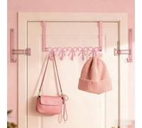 1 pièce Crochet de porte rose en forme de nœud, porte-serviettes mural avec 5 crochets, décoration de style campagnard mignon, convient pour la chambre et la salle de bain, peut accrocher les serviett