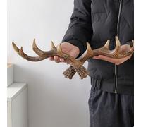 1 pièce Crochet mural vintage en bois de cerf, peut être utilisé comme porte-manteau mural, porte-clés, pour la décoration murale, crochet décoratif vintage américain en bois de cerf, peut être utilis