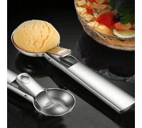 1 pièce Cuillère à glace en acier inoxydable à double usage, peut être utilisée comme cuillère à glace, boule de melon miel, cuillère à glace multifonctionnelle, cuillère à glace aux fruits, convient 