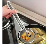 1 pièce Cuillère filtre à huile, pince pour wok à mailles en acier inoxydable, gadgets de cuisine multifonctionnels Taille Unique,Pince à trou brut,Cuillère passoire 2 pièces,Pelle à mailles fines + p