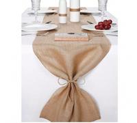 1 pièce de chemin de table en lin naturel, polyvalent, rouleau de jute de haute qualité 12x108 pouces (1 rouleau) pour mariages, fêtes, événements, décoration d'intérieur de style rustique, nappes DIY