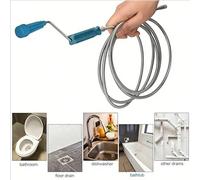 1 pièce de déboucheur de tuyau à manivelle en fil métallique - design spiralé, avec crochet de nettoyage - outil de nettoyage de tuyau multifonctionnel, convient pour la cuisine, la salle de bain et l