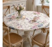 1 pièce de nappe élastique imprimée de pivoines à l'aquarelle, une nappe élastique simple et unique, antidérapante, anti-taches et réutilisable. Elle est parfaite pour les pique-niques en plein air, l