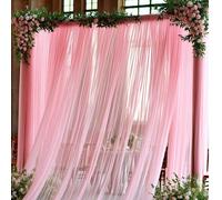 1 pièce Décoration d'arche en tulle transparent élégant de 6 mètres - blanc, champagne, rose pâle, bleu clair, vert clair, bordeaux, noir - parfait pour les mariages, cérémonies, la Saint-Valentin, le