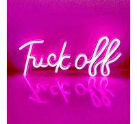 1 pièce Décoration de chambre à coucher Enseigne au néon "FUCKOFF", Veilleuse alimentée par batterie ou USB, 35x14,8cm/13,7x5,8 pouces Lampe décorative LED pour bureau, mur, salle de jeux, configurati