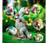 1 pièce Décoration de jardin extérieur dinosaure, sculpture extérieure miniature de dinosaure convenant pour la cour, la pelouse, le patio, cadeau de pendaison de crémaillère pour le jardin Taille Uni