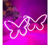 1 pièce Décoration lumière au néon papillon LED, alimentée par USB ou pile, décoration d'intérieur papillon lampe au néon, convient pour chambre, bureau, chambre de fille, décoration murale, fête, mar