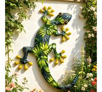 1 pièce Décoration murale en métal 2D plate de gecko mexicain, décoration de jardin de lézard de style bohème, convient pour la décoration intérieure et extérieure de la maison, les patios, les balcon