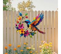 1 pièce Décoration murale en métal avec colibri et fleurs, convient pour la décoration murale de la maison, du jardin, de la chambre, intérieur/extérieur, style ferme, jardin de ferme, porche, salon, 