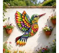 1 pièce Décoration murale en métal coloré en forme de colibri - Parfait pour une utilisation intérieure/extérieure, maison, bureau, jardin extérieur, patio, véranda, clôture extérieure, décoration de 