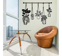 1 pièce Décoration murale en métal noir avec design de jardinière suspendue - Décoration murale minimaliste moderne pour le salon, le patio, le jardin Taille Unique,Section B,Petite taille,C,SKU BFer