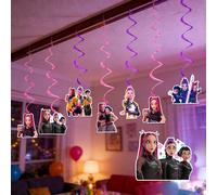 1 pièce Décoration suspendue style coréen rotative, silhouette de dessin animé aléatoire, motif rotatif rose et violet, convient pour les fournitures de fête et les rassemblements thématiques K-pop Su