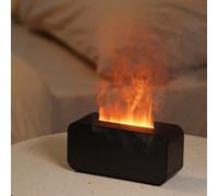 1 pièce Diffuseur d'arôme à flamme mini USB 120 ml, humidificateur d'air ultrasonique portable, diffuseur d'huiles essentielles à flamme coloré et léger, convient pour le bureau et la maison noir,Blan