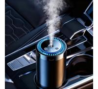1 pièce Diffuseur de voiture multifonctionnel noir, diffuseur d'arôme alimenté par USB avec 5 effets d'éclairage, projecteur d'étoiles, 5 modes de fonctionnement, affichage numérique, rechargeable, 6 