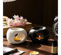 1 pièce Diffuseur d'huiles essentielles de style nordique en céramique, bougeoir à bougie chauffe-cire ajouré, convient pour la décoration de la maison, la chambre, le bureau, le soulagement du stress