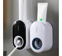 1 pièce Distributeur de dentifrice automatique étanche, support mural pour accessoires de salle de bain, support pour brosse à dents, presse-tube de dentifrice 1 articleABS