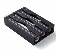 1 pièce Distributeur de film alimentaire en plastique de bambou noir avec coupe-film, boîte de rangement 3-en-1 pour papier aluminium et essuie-tout, taille : 33*21*7cm, organisateur de tiroir de cuis
