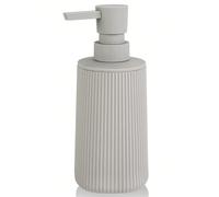1 pièce Distributeur de savon à rayures crème, forme ronde moderne en plastique, pour le lavage des mains dans la salle de bain et le liquide vaisselle dans la cuisine. Décoration de la maison et de l