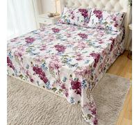 1 pièce Drap de lit - 100% tissu de polyester léger, imprimé floral pastoral, couvre-lit respirant, décoration de chambre à coucher, convient aux adultes 100cm*200cm,168cm*244cm,206cm*244cm,229cm*259c