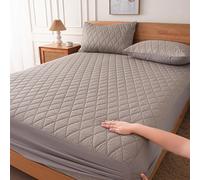1 pièce Drap de lit résistant à l'eau, literie, drap-housse, couvre-lit, protecteur de matelas de couleur unie, drap-housse matelassé respirant, drap-housse de bas pour tailles Twin, Full, King, Queen