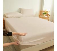 1 pièce Drap-housse ajusté kaki unicolore, protège-matelas, housse de matelas, doux et respirant, convient à toutes les tailles de lit - simple, double, queen, king, poche profonde jusqu'à 11,8 pouces