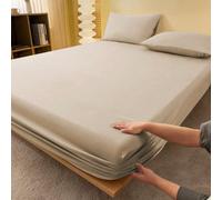 1 pièce Drap-housse ajusté kaki unicolore, protège-matelas, housse de matelas, doux et respirant, convient à toutes les tailles de lit - simple, double, queen, king, poche profonde jusqu'à 11,8 pouces
