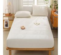 1 pièce Drap-housse blanc unicolore 100% coton, housse de matelas, doux et respirant. Convient aux lits jumeaux, doubles, queen et king size. Poche profonde jusqu'à 11,8 pouces. Idéal pour la literie