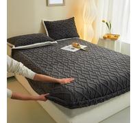1 pièce Drap-housse en taffetas, housse de matelas de couleur unie, protecteur de matelas doux et confortable, respectueux de la peau, convient aux tailles Queen, King, Twin, Full, taies d'oreiller no