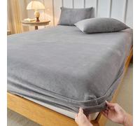 1 pièce Drap-housse en velours cristal, linge de lit gris clair, protège-matelas, couvre-lit, housse de matelas douce et confortable, poche profonde, drap de lit uniquement, sans taie d'oreiller, anti