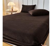 1 pièce Drap-housse en velours cristal, literie marron foncé, protège-matelas, couvre-lit, housse de matelas douce et confortable, poche profonde, drap-housse uniquement, sans taie d'oreiller, anti-po