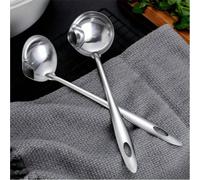 1 pièce Écrémoire à huile en acier inoxydable - Louche à écrémer les graisses, passoire à graisse pour soupe et sauce, outil de filtre à huile de cocotte chaude avec long manche et bec verseur pour us