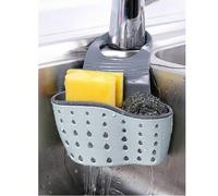 1 pièce Égouttoir de lavabo suspendu pratique et minimaliste réglable, boîte de rangement en silicone + porte-éponge à séchage rapide, panier suspendu pour robinet avec sangle d'épaule flexible et rég