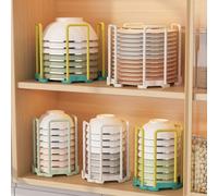 1 pièce Égouttoir vertical extensible - Étagère de rangement de cuisine réglable, organisateur de bols et d'assiettes empilable et gain de place - Convient aux ustensiles de table de 4,5 à 7,5 pouces